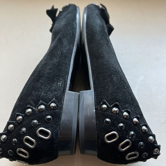 VanEli Thisbe Black Suede Flat Shoes w/ Pointed Toes & Bow Women's 6.5‎ M - Picture 6 of 15